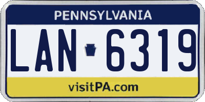 PA license plate LAN6319