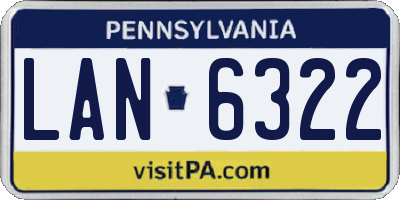 PA license plate LAN6322