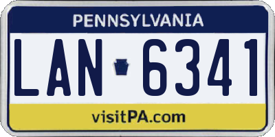 PA license plate LAN6341