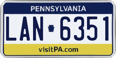 PA license plate LAN6351