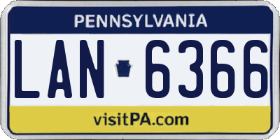 PA license plate LAN6366