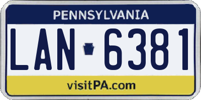 PA license plate LAN6381