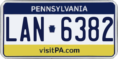 PA license plate LAN6382