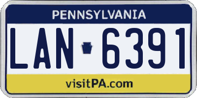 PA license plate LAN6391