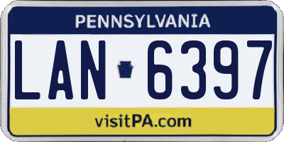 PA license plate LAN6397