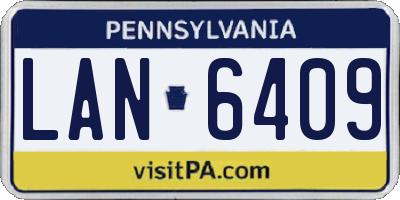 PA license plate LAN6409