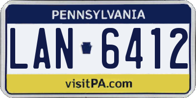PA license plate LAN6412