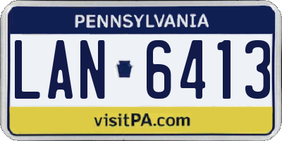 PA license plate LAN6413