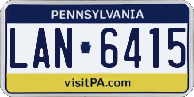 PA license plate LAN6415