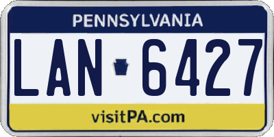 PA license plate LAN6427