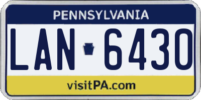 PA license plate LAN6430
