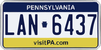 PA license plate LAN6437