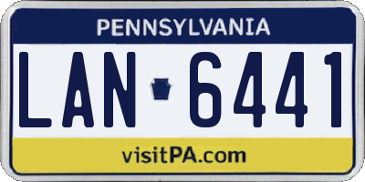 PA license plate LAN6441