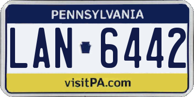 PA license plate LAN6442