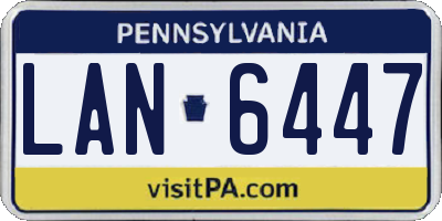 PA license plate LAN6447