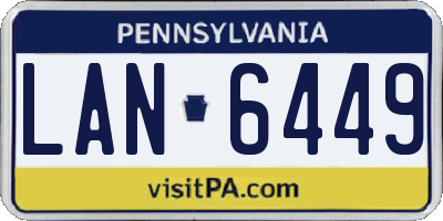 PA license plate LAN6449
