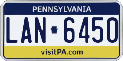 PA license plate LAN6450