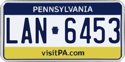 PA license plate LAN6453
