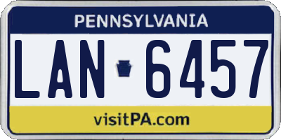 PA license plate LAN6457