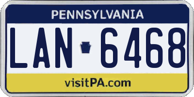PA license plate LAN6468