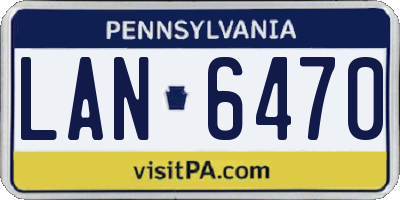 PA license plate LAN6470