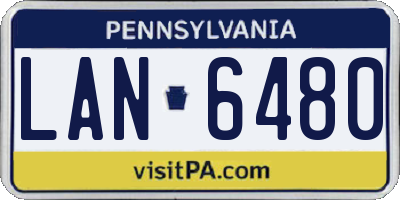 PA license plate LAN6480