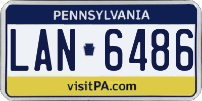 PA license plate LAN6486