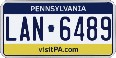 PA license plate LAN6489