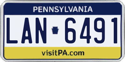 PA license plate LAN6491