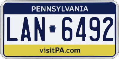 PA license plate LAN6492