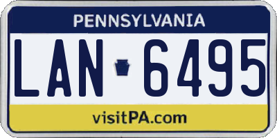 PA license plate LAN6495