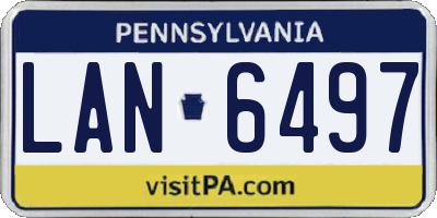 PA license plate LAN6497