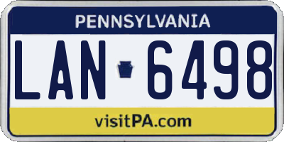 PA license plate LAN6498