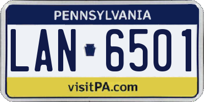PA license plate LAN6501