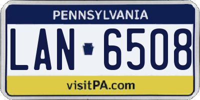 PA license plate LAN6508
