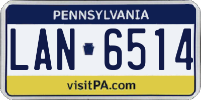 PA license plate LAN6514