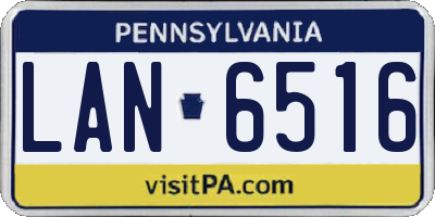 PA license plate LAN6516