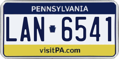 PA license plate LAN6541