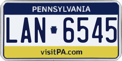 PA license plate LAN6545