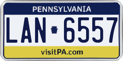 PA license plate LAN6557