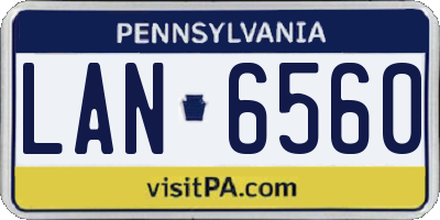 PA license plate LAN6560
