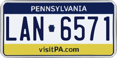 PA license plate LAN6571