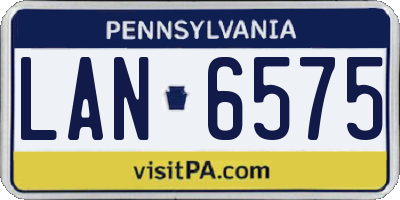 PA license plate LAN6575