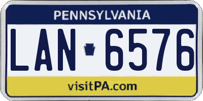 PA license plate LAN6576