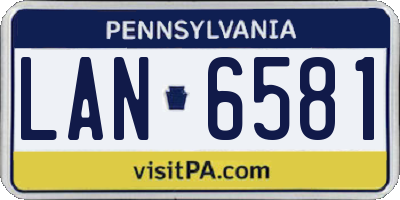 PA license plate LAN6581