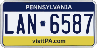 PA license plate LAN6587