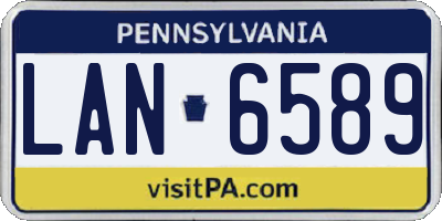PA license plate LAN6589