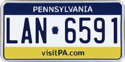 PA license plate LAN6591