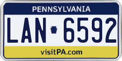 PA license plate LAN6592