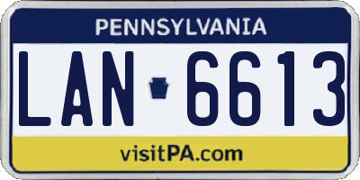 PA license plate LAN6613
